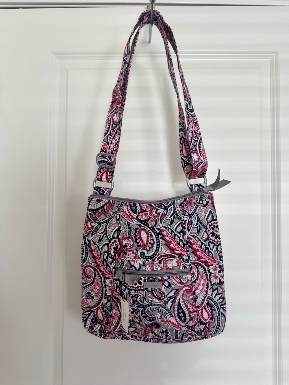 Vera Bradley  Quilted Paisley Crossbody Bag - Pink & Gray